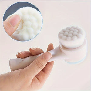 2-In-1 Silicone Face Cleanser - Gentle Exfoliation & Massage, Dual Soft Brushes Suitable for All Skin Types, Fragrance-Free