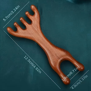 A Cute And Practical Antler Comb Made of Resin, Featuring a Double-Headed Massage Brush for Eye And Scalp Massage, As Well As a Facial Massage Tool. It Is Sulfate-Free, Battery-Free, And Makes a Great Gift for Friends And Family for Hair And Skin Care.