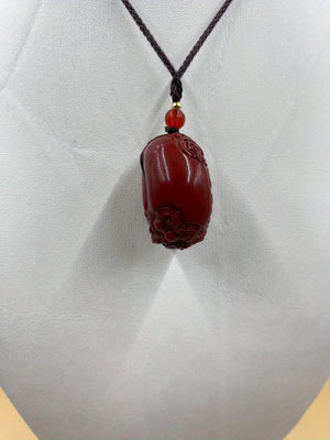 Natural Raw Stone Cinnabar Lucky Pixiu Safety Buckle Pendant Purple Golden Sand Necklace