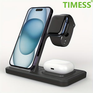 Foldable 3 In 1 Fast Charging Station, 15W Wireless Charger Stand For IPhone 15, 14, 13, 12, 11/Pro/Max/Mini/Plus, X, XR, XS/Max, SE, 8/Plus, Suitable For IWatch 1-9, Suitable For Airpods 3/2/Pro