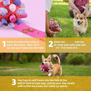 Interactive Dog Toy - Sniffing Ball for Hiding Treats - Rubber Puzzle Ball for Mental Stimulation