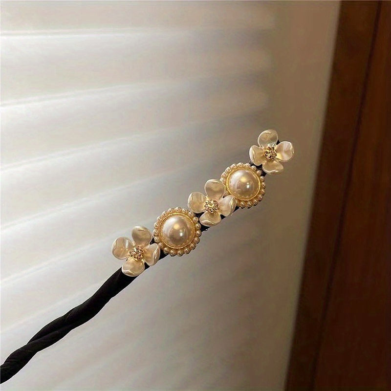 Women's Faux Pearl Hair Pin Device Insert Head Pin Female Braid Hair Back Head Hair Clip Y2K