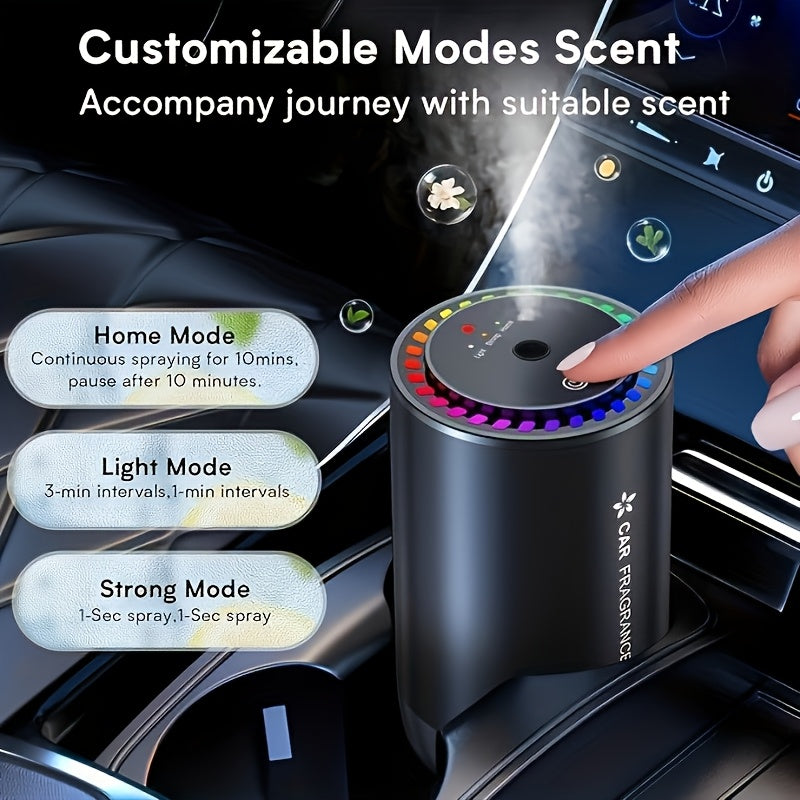 1pc Smart Car Air Freshener with Star Projector & Sonic Diffuser – USB Rechargeable, 4 Auto Modes, Night Light, Essential Oil Compatible, Cologne Scent, Compact Design, Ideal Gift for Car Enthusiasts, Air Freshener Car, JU