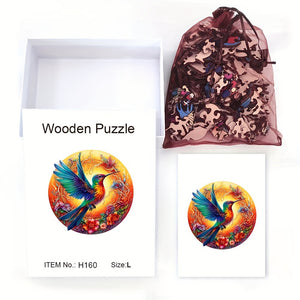 Beautiful Hummingbird Wooden Puzzle - Perfect Home Decoration & Holiday Gift Idea!