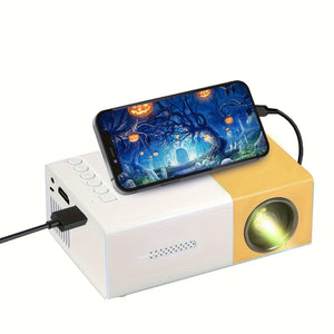 Portable Projector, Mini Projector, Outdoor Projector, Movie, Home Theater, 60-110 Inch Image TV Projector, Compatible With HDTV, USB, AV, S