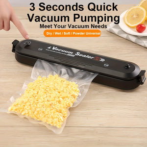 1set Vacuum Sealer Machine Food Vacuum Sealer Automatic Air Sealing System For Food Storage Dry Food Modes Compact Design With 10Pcs Vacuum