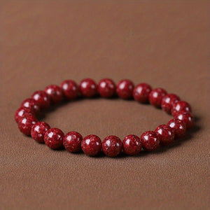 1pc Cinnabar Red Bracelet For Men And Women Good Luck Attract Wealth Best Gift For Friends Family Casual Daily Wear