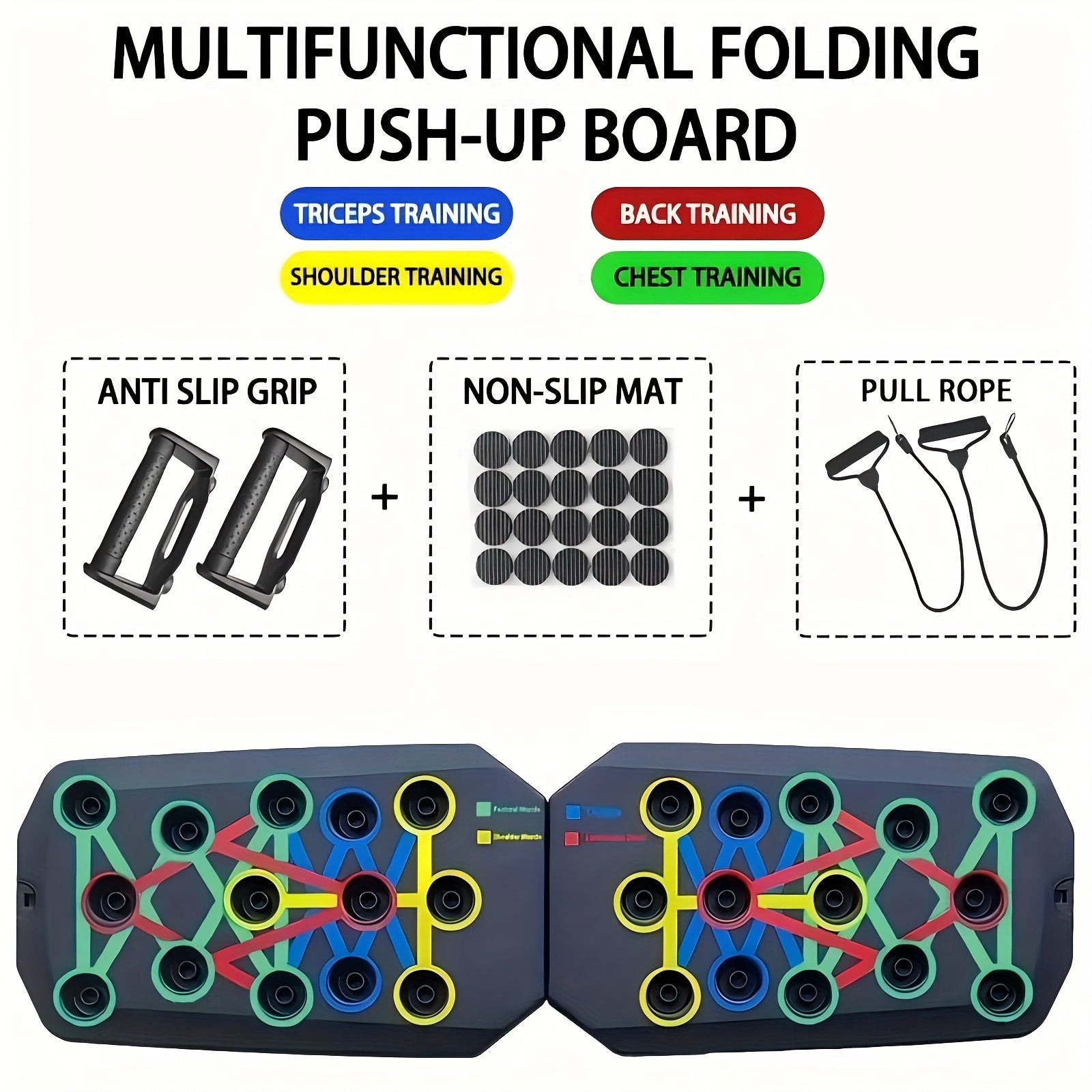 1pc Home Foldable Push Up Board, Multifunctional 28 Hole Fitness Board, Suitable For Physical Exercise, Chest Muscle Exercise, Strength Training Equipment