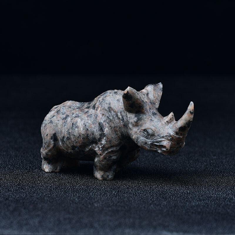 Rhinocero Rhino Carving Figurine Room Decor Crystal Animal DIY Hand Made Design