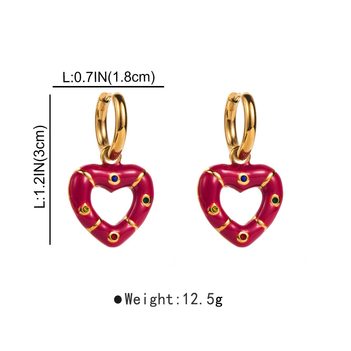 Stainless Steel NOT Tarnish Heart Shaped Earring For Women Gifts For Women