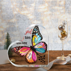 1pc, Christian Gifts For Women Faith Inspirational Gifts For Mom, Acrylic Religious Desk Decor Bible Verse Gift Butterfly Scripture Gifts, Motivational Gift For Mother Sister Friends, Halloween gifts, Thanksgiving gifts, Christmas gifts