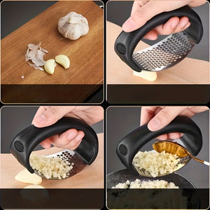 1pc, Garlic Press, Stainless Steel Garlic Press, Rocker Metal Garlic Mincer, Washable Garlic Crusher, Kitchen Garlic Chopper, Garlic Masher,