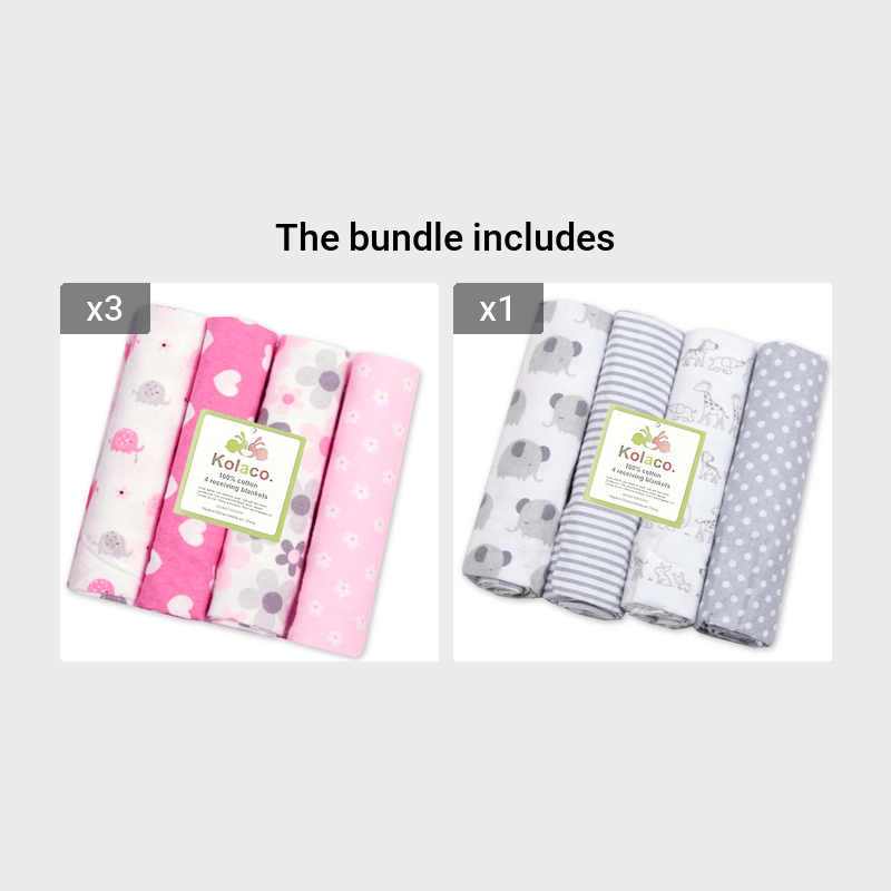 4pcs Soft & Cozy Cotton Receiving Blankets For Newborns - 76x76cm/ 29.92x29.92inch Christmas, Thanksgiving Day, New Year, Valentine's Day Gift Easter Gift