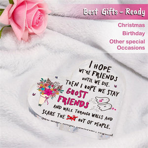 1pc, Best Friend Birthday Gifts For Women, Friendship Gifts For Women Friends, Long Distance Friendship Gift For Female Friend BFF Bestie Sister, Funny Heart Acrylic Plaque Gifts