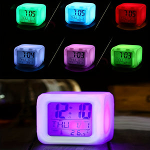 1pc Square White Alarm Clock, Students Smart Electronic Alarm Clock, Special Alarm Bell For Dormitory Home Bedroom