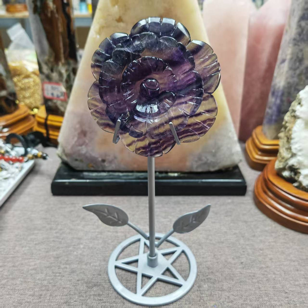 Crystal Flower Sitting on the Stands Crystal Home Decor Crystal Gifts Spiritual Gifts Crystal Plants