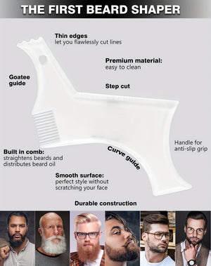 Multi-Style Beard Shaping Tool for Men - Power-Free, Hypoallergenic Shaping for Jaw, Cheek & Neck, Compatible with All Trimmers