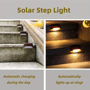 8-Pack Solar Step Lights – Weatherproof & Solar-Powered with Automatic Light Sensor for Stairs, Paths, and Patio Areas