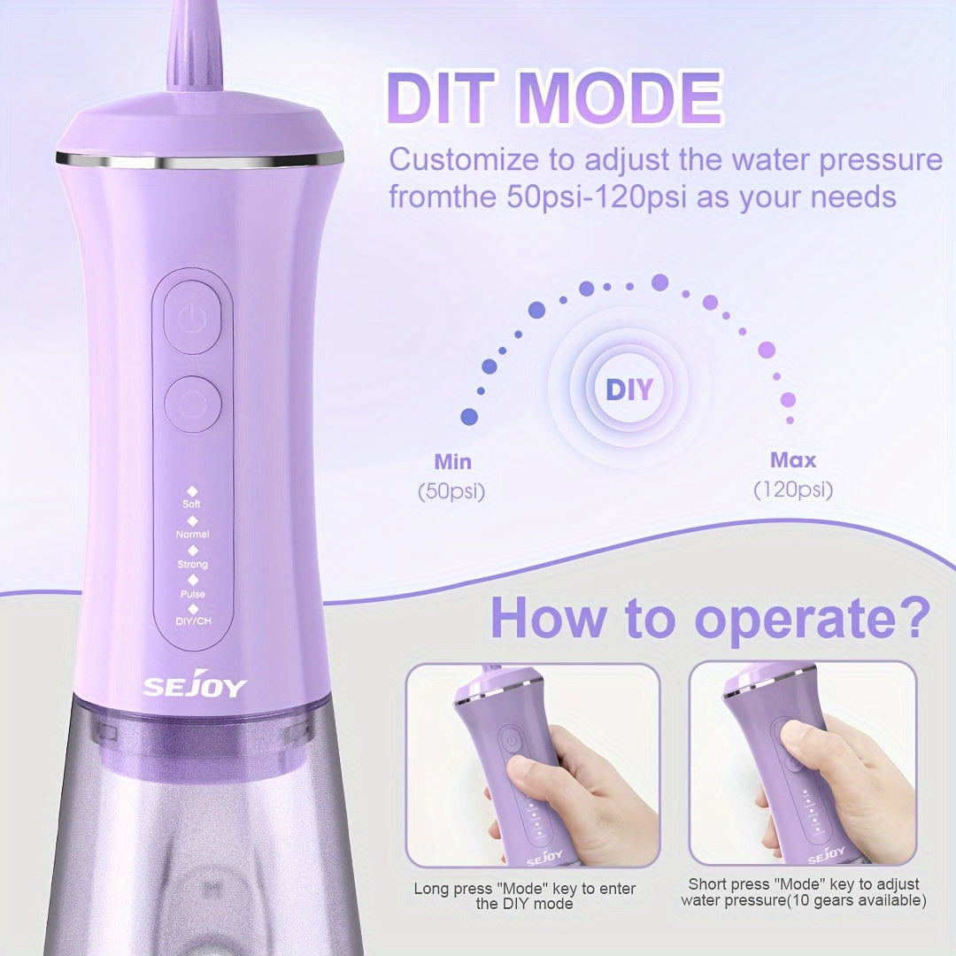 1800mAh Water Flosser, Cordless Water Dental Flosser, 9 Jet Tips 5 Modes 11.83oz, Portable Rechargeable Oral Irrigator For Home Travel