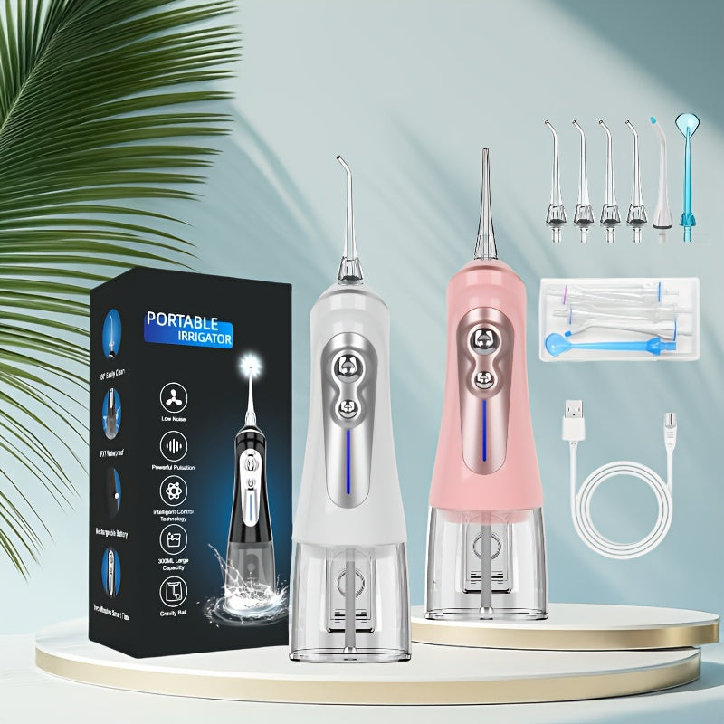 NBGRLVS Water Flosser for Teeth Cleaning, 6 Modes 6 Tips And Storage Case Water Dental Flossers Cordless 10.82oz Rechargeable Portable Oral Cleaning Teeth And Gums Protection