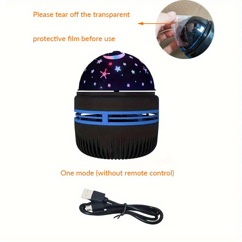 1pc Starry Projector Light With 7 Color Patterns & Remote Control, LED Mini Star Light, Multifunctional Polar Projector Night Light For Bedr