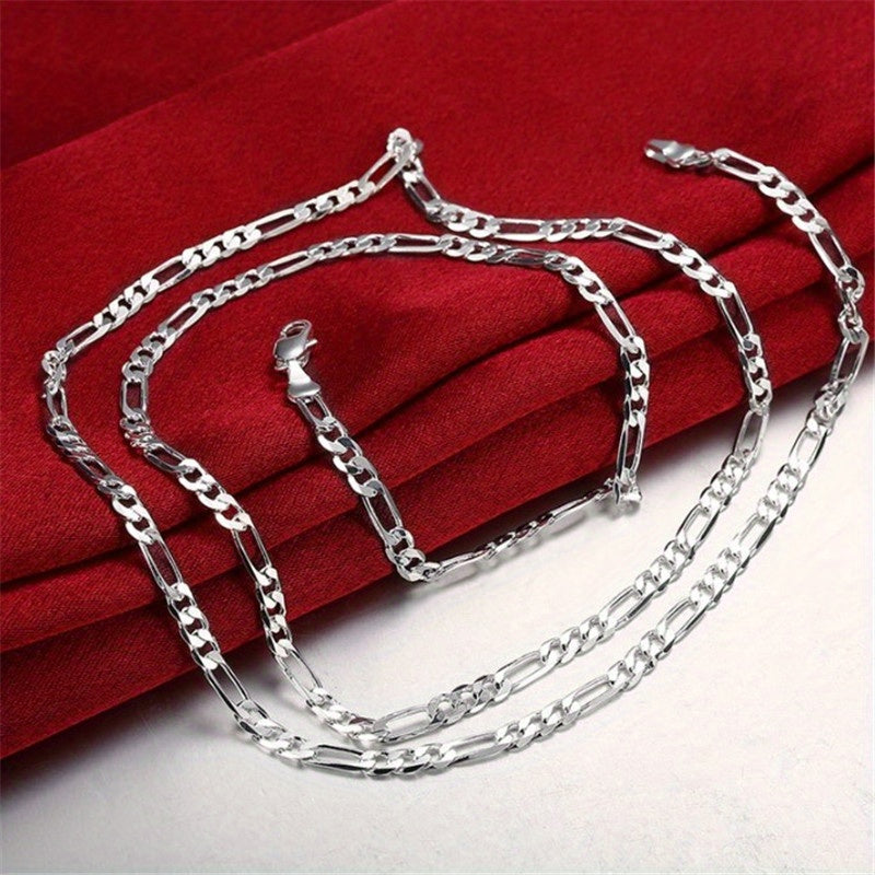 2023 New High Quality Mens Flat Chain Alloy Silver Necklace - Perfect Gift for Weddings & Birthdays! Christmas Halloween Gifts