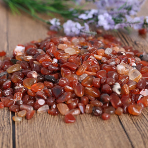 200g Natural Crystal Gravel Red Agate Crushed Tumbled Stone for Decorative