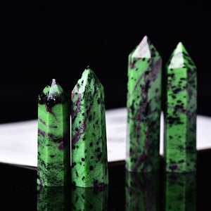 1PC Natural Crystal Epidote Column Crystal Point Quartz Mineral Stone Healing Obelisk Wand Home Decor DIY Gift Decoration Reiki