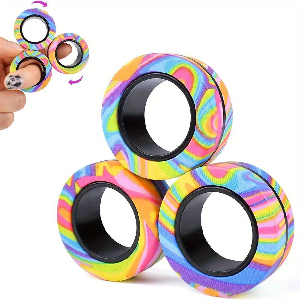 Decompression Magnetic Finger Ring Ring Fidget Magnet Toys Halloween/Thanksgiving Day/Christmas Gift