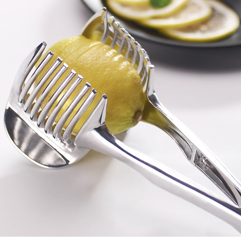 Slicer, Slice Tomatoes, Lemons, and Onions Effortlessly with this Stainless Steel Kitchen Utensil!