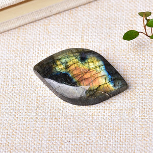 Natural Labradorite Leaf Shape Blue Purple Yellow Mineral Ornaments Energy Healing Stone DIY Jewelry Reiki Home Decoration