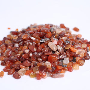 200g Natural Crystal Gravel Red Agate Crushed Tumbled Stone for Decorative