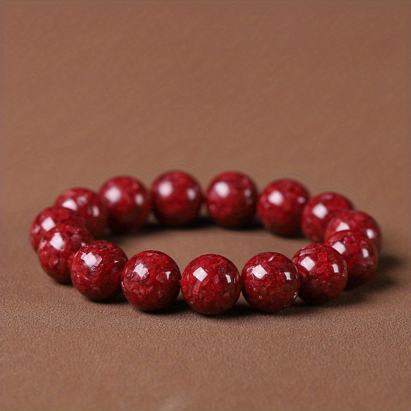 1pc Cinnabar Red Bracelet For Men And Women Good Luck Attract Wealth Best Gift For Friends Family Casual Daily Wear