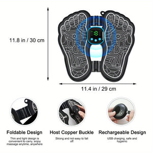 EMS Foot Massager, TENS Massager, Used to Foot, Foldable And Portable, with 8 Modes And 19 Intensities