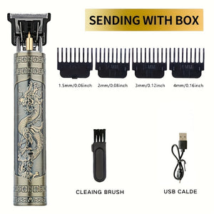 USB Rechargeable Hair Clipper, Barber Professional Electric Hair Trimmer Beard Shaver, Men Hair Cutting Machine (the Best Gift For Father, L