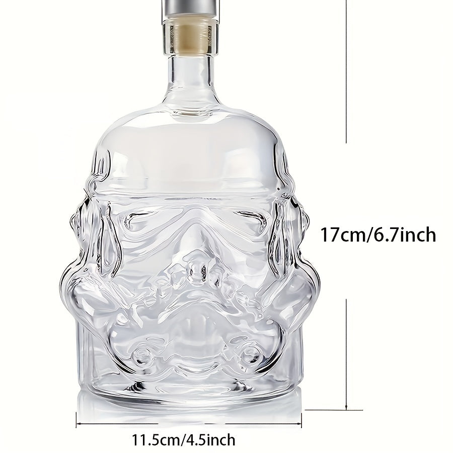 Set Of 3, Whiskey Decanter Set With 2 Glasses, Transparent Creative Flask Carefe, Whiskey Carafe For Wine, Scotch, Bourbon, Vodka, Liquor, V