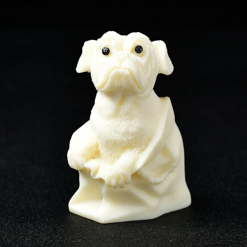 Tugua Nut Ivory Cute Dog Carving Room Decor Kids Girls Healing Gifts Meditation