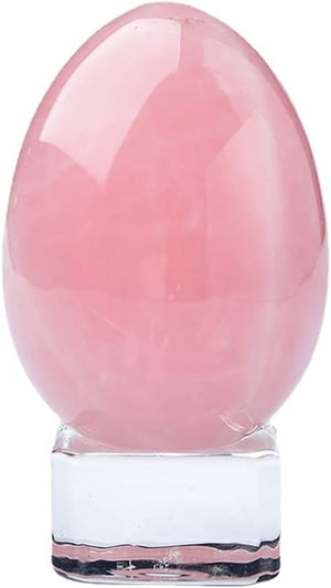 Crystal Massage Egg Sphere Sculpture Healing Crystal Ball Divination Gemstone Figurine 2 Inch Easter Egg with Stand for Room Decoration (Green Cat Eye)