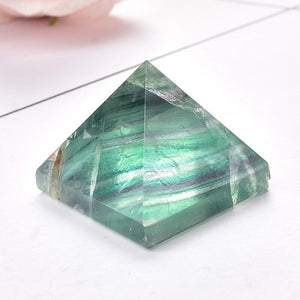 Natural Fluorite Pyramid Quartz Healing Stone Reiki Crystal Tower Point Home Decor Crafts Of Gem Stone Meditation Ornaments