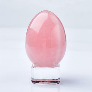 Crystal Massage Egg Sphere Sculpture Healing Crystal Ball Divination Gemstone Figurine 2 Inch Easter Egg with Stand for Room Decoration (Green Cat Eye)