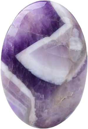 Amethyst Palm Stone Obsidian Worry Stone Tiger Eye Massage Relaxation Gemstone Rose Quartz Oval Therapy Healing Soap Shaped Chakra Smooth Meditation Rock (Malachite Man-Made)
