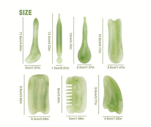 7pcs Natural Resin Gua Sha Set, Traditional Chinese Scraping Massage Tools, for Facial, Back, and Neck, Muscle Relaxation, Stress Relief, wi