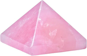 Crystal Pyramid Healing Ornament High Vibration Gemstone Crystal Gift Home Decor Wicca and Reiki Figurine for Collecting and Protection (Rose Quartz,40mm(1.57''))