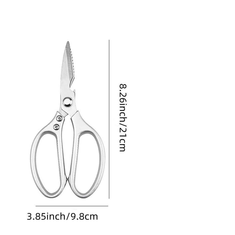 1pc Professional 8.5-inch Stainless Steel Kitchen Scissors with Aluminum Alloy Handle - Perfect for Cutting Chicken Bones and More