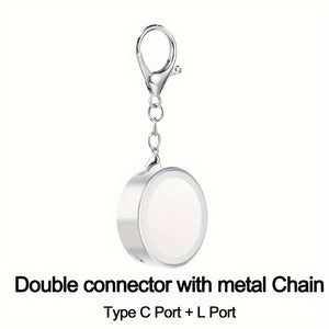 Compact Magnetic Apple Watch Charger with Keychain – Dual USB-C/Lightning Ports, Fast 2-Hour Charging for Series 1-9 & Ultra, Lightweight Aluminum Alloy, Travel-Friendly Design, Multiple Colors Available, Mini Portable Charger