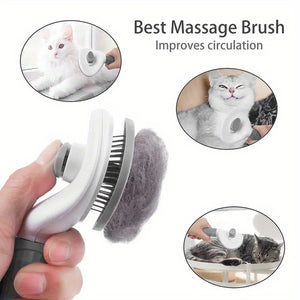 Effortlessly Remove Pet Hair With One-Click Slicker Brush - Perfect For Dogs And Cats