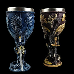 1pc, 7oz (200ml) Dragon Sword Cup, Medieval Dragon Wine Glass, Stainless Steel Champagne Glass, Gothic Dragon Sword Goblet, For Scotch Bourb