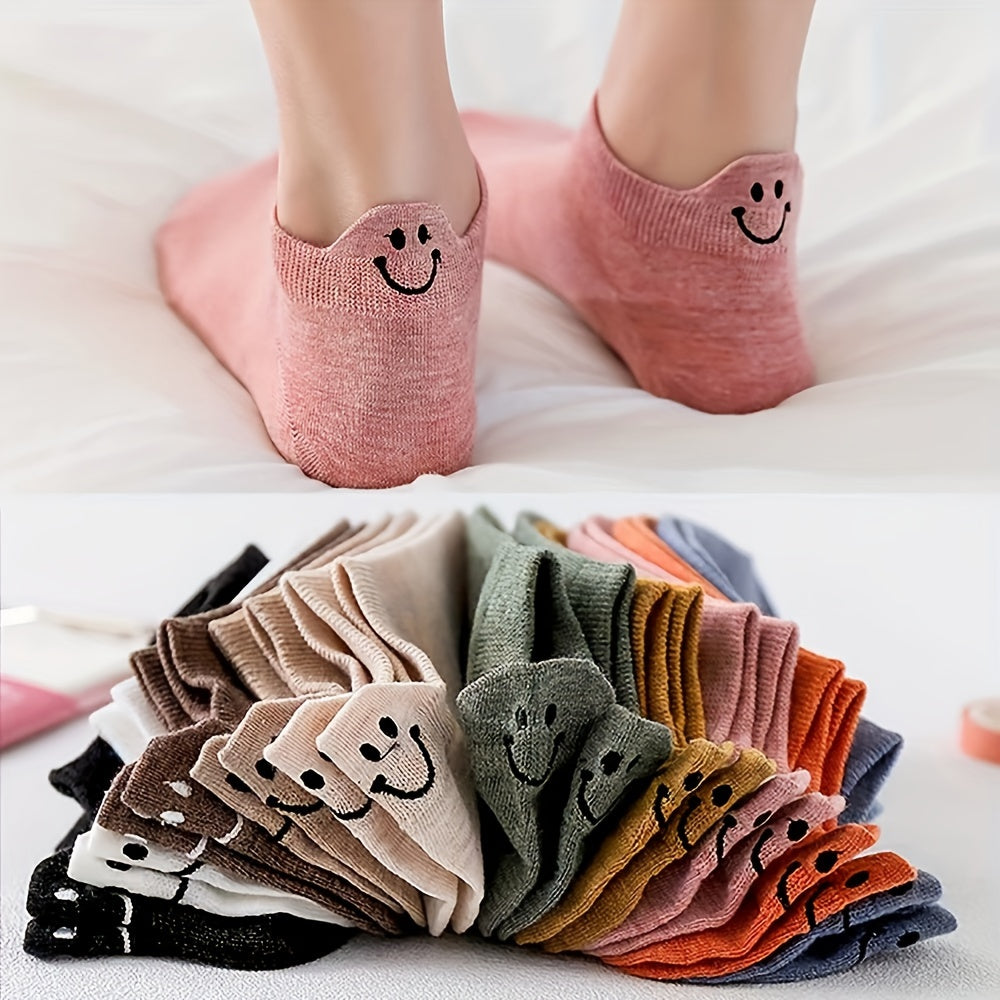 10 Pairs of Vibrant Embroidered Ankle Socks - Soft, Breathable, Comfy Low Cut Socks for Women - Stockings & Hosiery with Arch Support and Cushioned Soles for All-Day Comfort
