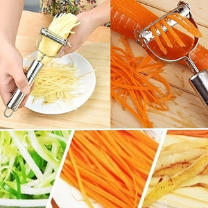 Stainless Steel Manual Grater - Multipurpose, Ergonomic Vegetable & Fruit Peeler for Restaurants, Hotels, and Home Kitchens