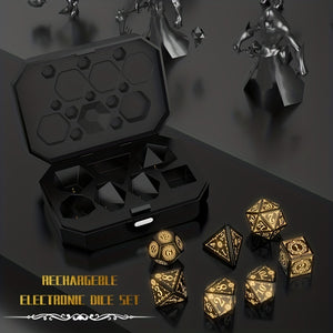 7-Piece Rechargeable LED Dice Set - Add Warm, Breathing Light To Your Board Games!